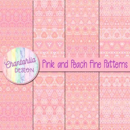 Free pink and peach fine patterns digital papers