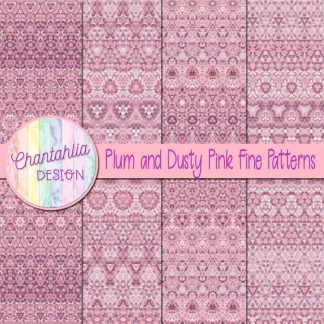 Free plum and dusty pink fine patterns digital papers