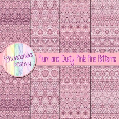Free plum and dusty pink fine patterns digital papers