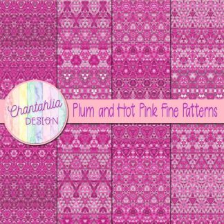 Free plum and hot pink fine patterns digital papers