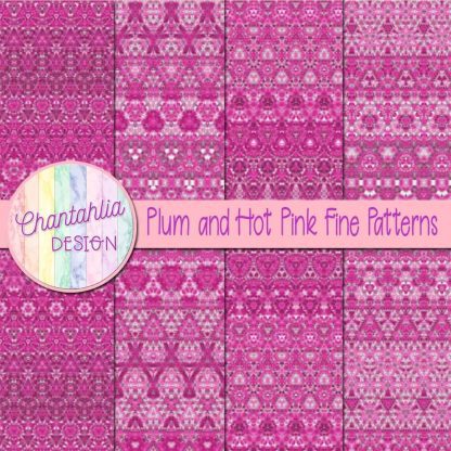 Free plum and hot pink fine patterns digital papers