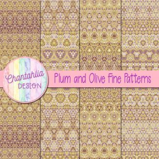 Free plum and olive fine patterns digital papers