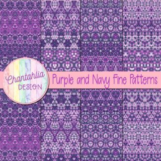 Free purple and navy fine patterns digital papers