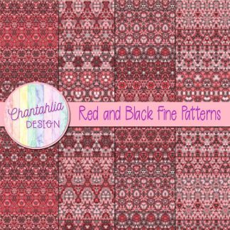 Free red and black fine patterns digital papers