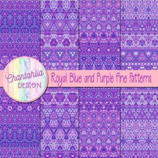 Free royal blue and purple fine patterns digital papers