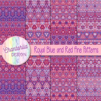 Free royal blue and red fine patterns digital papers