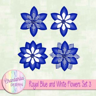 Free royal blue and white flowers