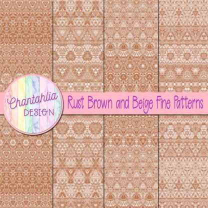 Free rust brown and beige fine patterns digital papers