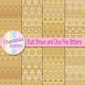 Free rust brown and olive fine patterns digital papers