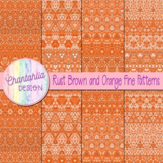 Free rust brown and orange fine patterns digital papers