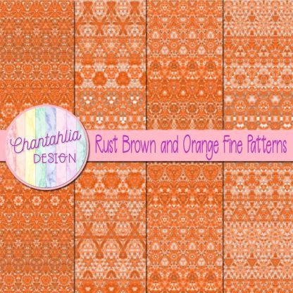 Free rust brown and orange fine patterns digital papers