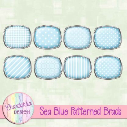 Free sea blue patterned brads
