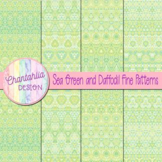 Free sea green and daffodil fine patterns digital papers