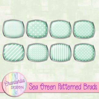 Free sea green patterned brads