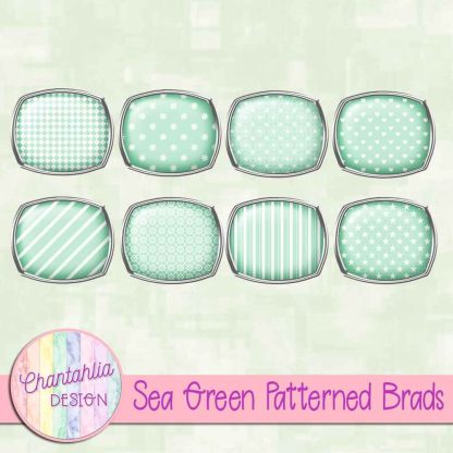 Free sea green patterned brads