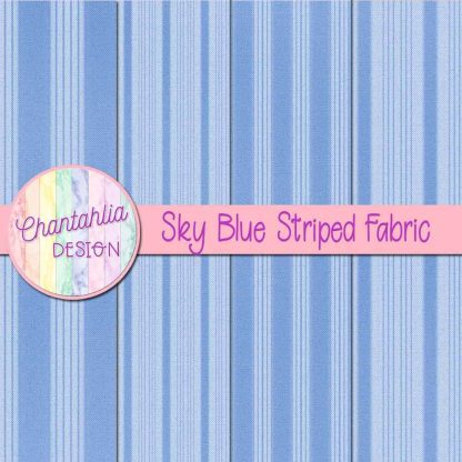Free sky blue striped fabric digital papers
