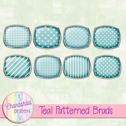 Free teal patterned brads