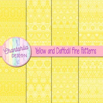 Free yellow and daffodil fine patterns digital papers
