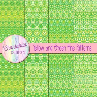 Free yellow and green fine patterns digital papers