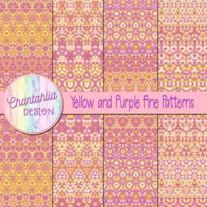 Free yellow and purple fine patterns digital papers