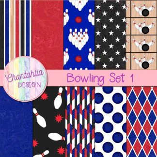 Free digital papers in a Bowling theme