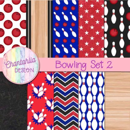 Free digital papers in a Bowling theme