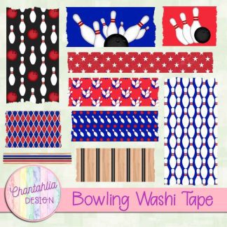 Free washi tape in a Bowling theme