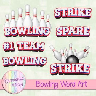 Free word art in a Bowling theme