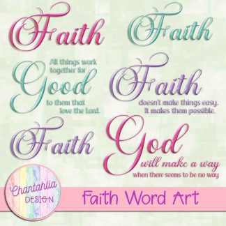 Free word art in a Faith theme