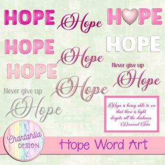 Free word art in a Hope theme