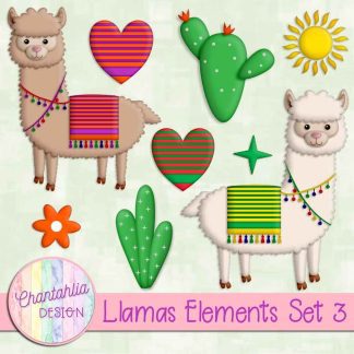 Free design elements in a Llamas theme