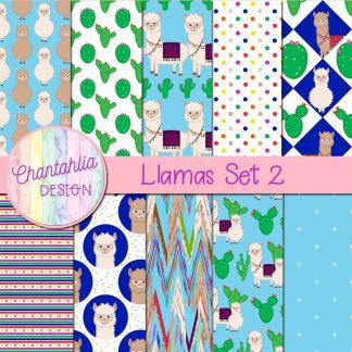 Free digital papers in a Llamas theme.