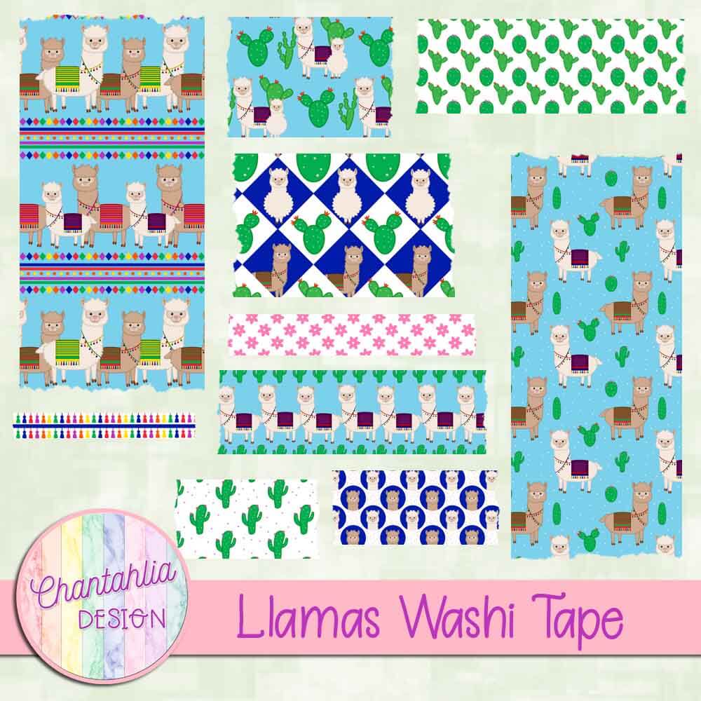 Free washi tape in a Llamas theme