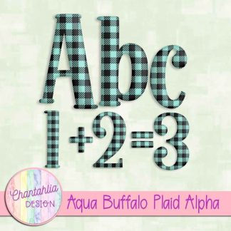 Free aqua buffalo plaid alpha
