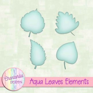 Free aqua leaves design elements
