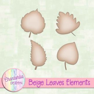 Free beige leaves design elements