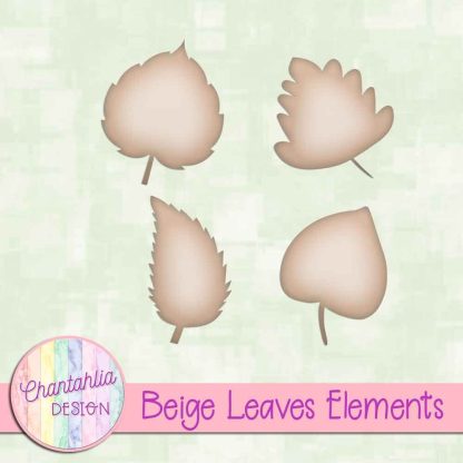 Free beige leaves design elements