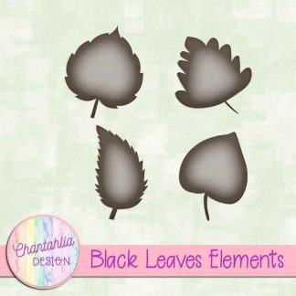 Free black leaves design elements
