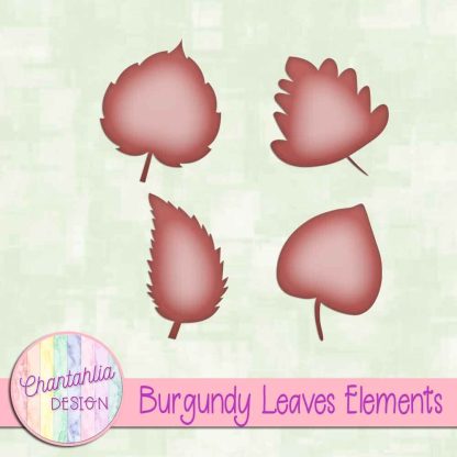 Free burgundy leaves design elements