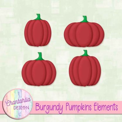 Free burgundy pumpkin design elements