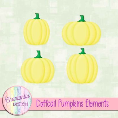 Free daffodil pumpkin design elements