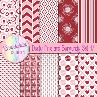 Free dusty pink and burgundy digital paper patterns set 17