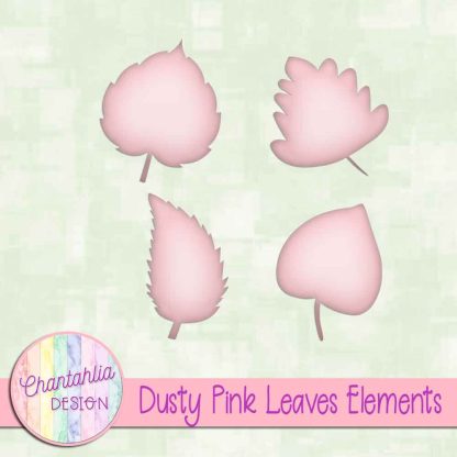 Free dusty pink leaves design elements