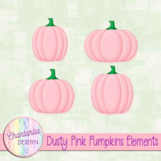 Free dusty pink pumpkin design elements