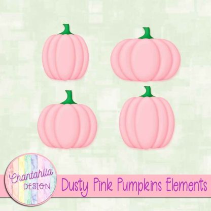 Free dusty pink pumpkin design elements
