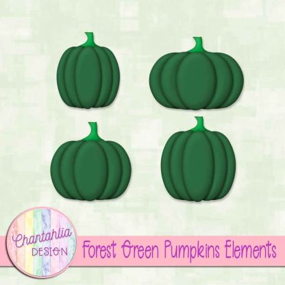 Free forest green pumpkin design elements
