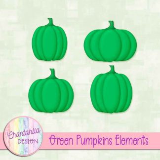 Free green pumpkin design elements