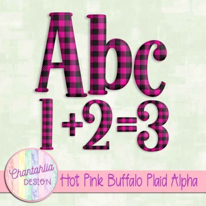 Free hot pink buffalo plaid alpha