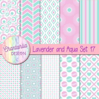 Free lavender and aqua digital paper patterns set 17