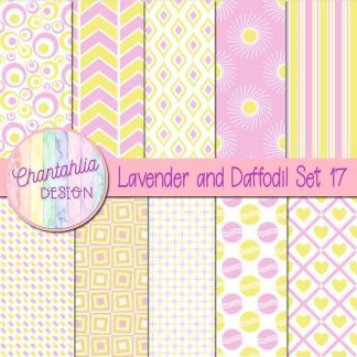 Free lavender and daffodil digital paper patterns set 17